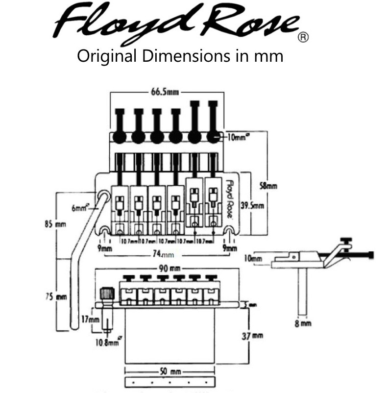 Floyd Rose FRT300 - Original Tremolo System - zlatá